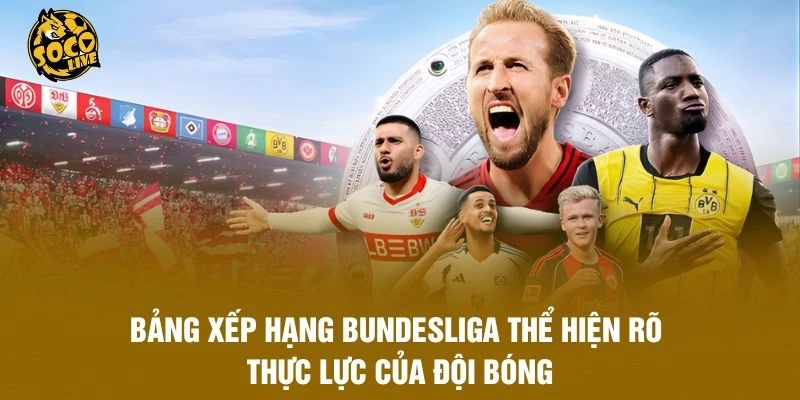 Bảng xếp hạng Bundesliga thể hiện rõ thực lực của đội bóng