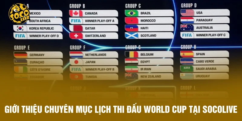 Giới thiệu chuyên mục lịch thi đấu World Cup tại Socolive