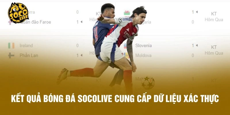 Kết quả bóng đá Socolive cung cấp dữ liệu xác thực