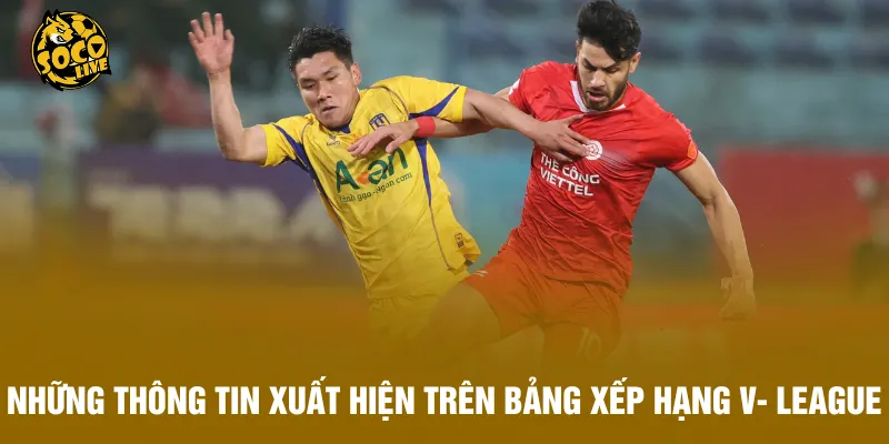 Những thông tin xuất hiện trên bảng xếp hạng V- League