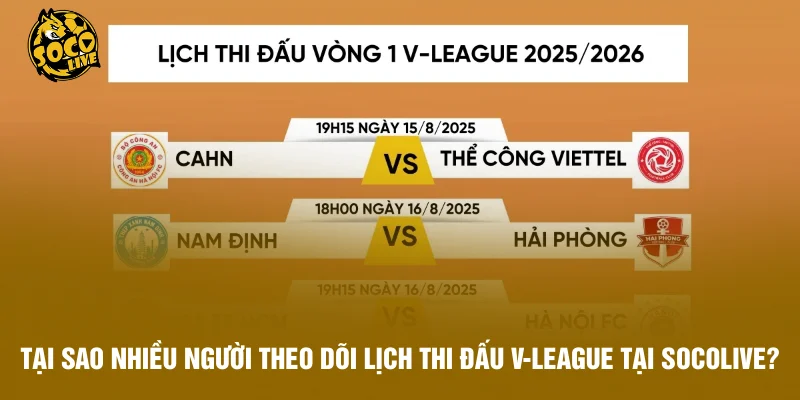 Tại sao nhiều người chọn theo dõi lịch thi đấu V-League tại Socolive?
